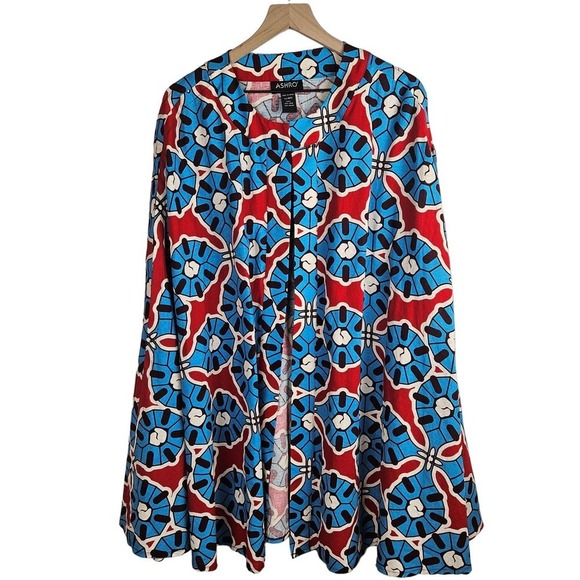 Ashro Amadi Cape Linen Blend Shawl Wrap OSFM Aqua Red Burgundy - Picture 2 of 9